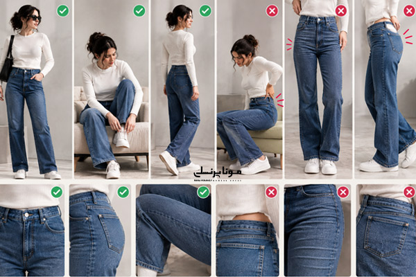 چطور هنگام پرو بفهمیم فیت شلوار جین مناسب است؟